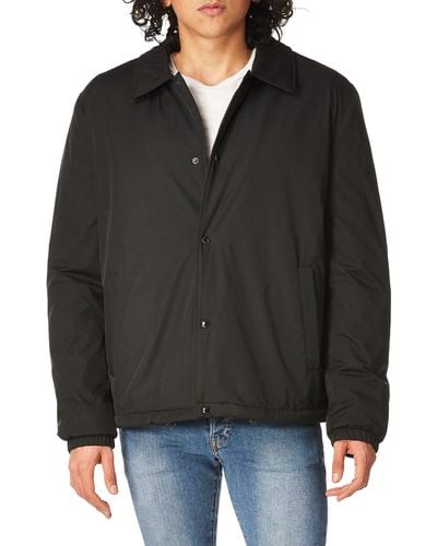 Cole Haan Light Oxford Coach Jacket W/faux Sherpa Lining Black 2xl