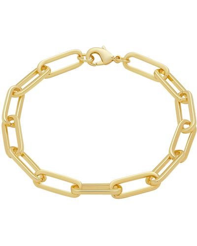 Amazon Essentials 14k Gold Plated Chunky Chain Link Bracelet 7.5" - Metallic