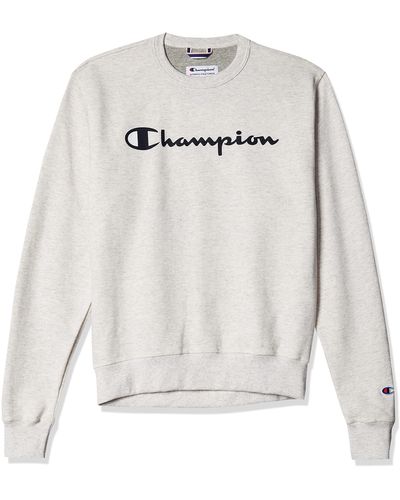 Champion Powerblend Fleece Crew Sweatshirt For - White