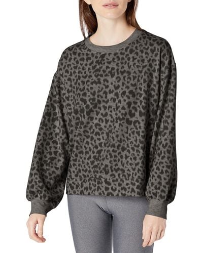 Danskin Cozy Leopard Sweatshirt - Gray