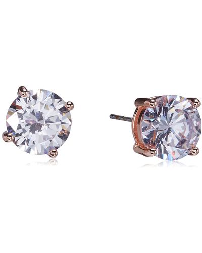 Guess Hoop & Crystal Stud Rose Gold Earrings - Metallic