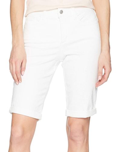 NYDJ Briella Denim Shorts With Roll Cuff - White