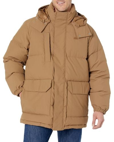 Lacoste Long Sleeve Adjustable Waist Puffer Jacket - Brown