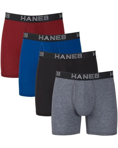 Hanes Ultimate Total Support Pouch Boxer Brief - Blue