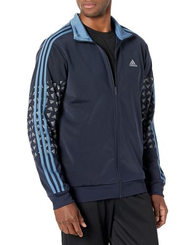 adidas Standard Warm-up Tricot Regular Badge Of Sport Track Jacket - Blue