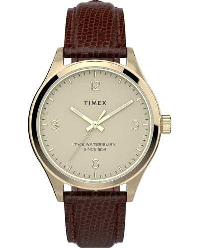 Timex Waterbury Traditional 34mm Tw2u97800vq Quartz Watch - Metallic