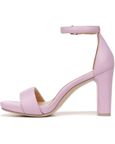 Naturalizer S Joy Ankle Strap Heeled Dress Sandal Lilac Orchid Purple Leather 6 W - Pink