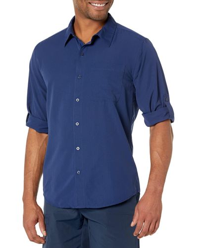Marmot Aerobora Long Sleeve Button Down Shirt - Blue