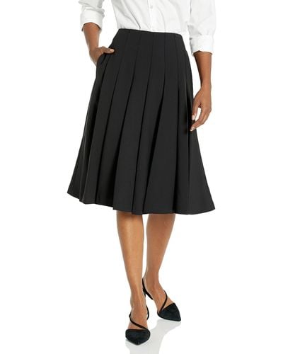Rebecca Taylor Refined Suiting Pleated Skirt - Black