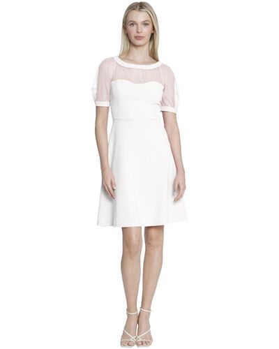 Maggy London Illusion Dress Occasion Event Party Holiday Cocktail Guest Of Wedding - White
