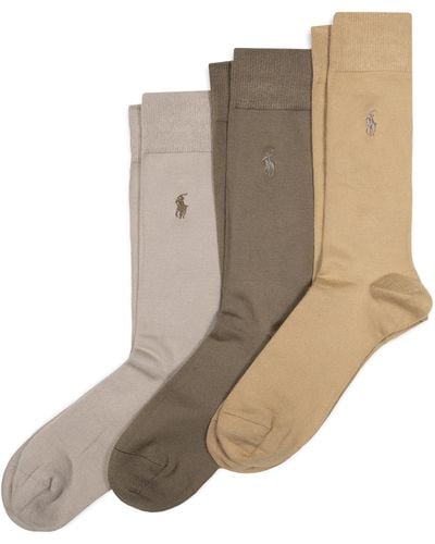 Polo Ralph Lauren Supersoft Flat Crew Sock 3 Pair Pack - Gray