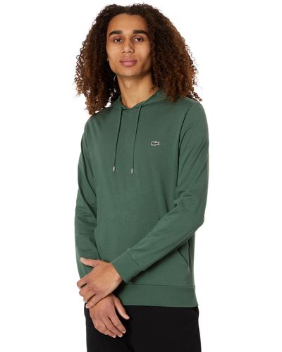 Lacoste Long Sleeve Hooded Jersey Cotton T-shirt Hoodie - Green