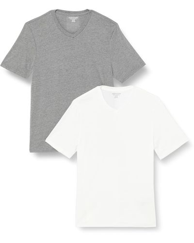 Amazon Essentials 2-pack Regular-fit Short-sleeve V-neck T-shirt - White