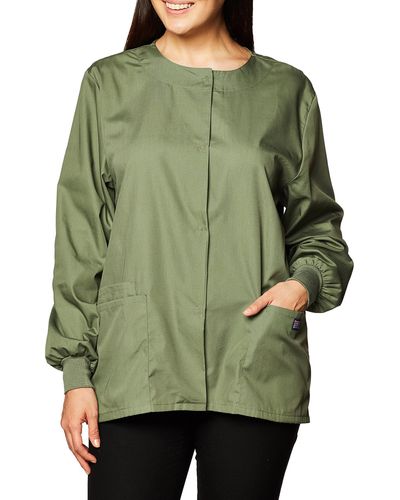 Cherokee Workwear 4350 Snap Front Warm-Up Jacket - Caribbean Blue - 4XL