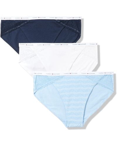 Tommy Hilfiger Cotton Lace Bikini Underwear Panty - Blue