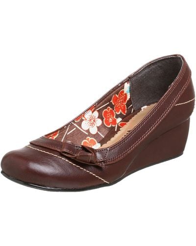 Madden Girl Robiin Wedge,brown,11 M - Red