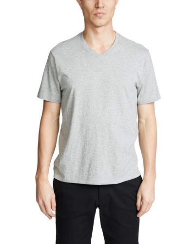 Vince Favorite Pima Cotton Short-sleeve V-neck T-shirt - Gray