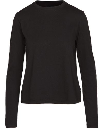 Velvet By Graham & Spencer Womens Vicente Jenny Graham Organic Jersey Long Sleeve Tee T Shirt - Black