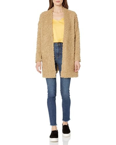 Vince Camuto Poodle Yarn Open Front Cardigan - Multicolor