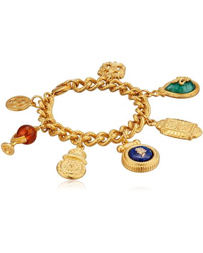 Ben-Amun Ben Amun Jewelry Royal Charm Vintage-inspired Gold Multi Charm Bracelet - Metallic