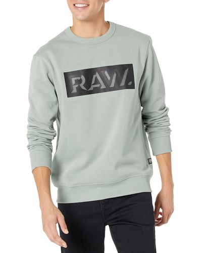 G-Star RAW Premium Graphic Crew Neck Sweatshirt - Gray