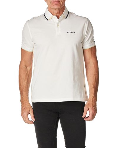 Tommy Hilfiger Mens Essentials In Custom Fit Polo Shirt - White