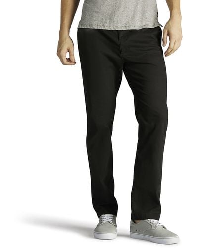 Lee Jeans Extreme Motion Flat Front Slim Straight Pant Black 29w X 30l