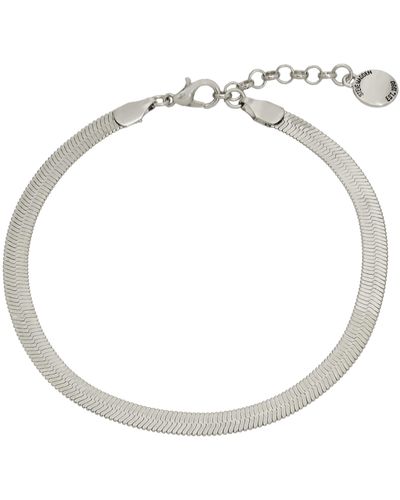 Steve Madden S Jewelry Herringbone Chain Anklet - Metallic