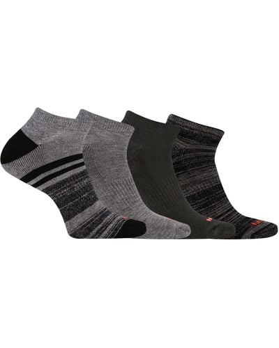 Merrell Cushioned Midweight Low Cut Socks-4 Pair Pack- Moisture Agement And - Black
