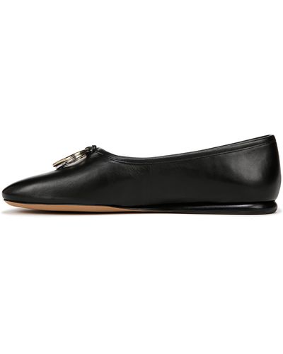 Vince S Didi Ornament Slip-on Ballet Flat Black Leather 6.5 M