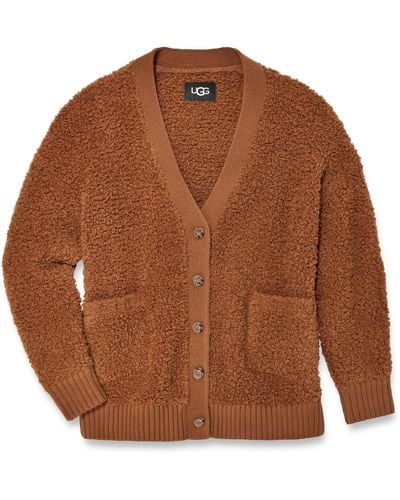 UGG Sherell Cloudfluff Cardigan Sweater - Brown