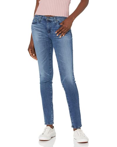 AG Jeans Prima Mid-rise Cigarette In 9 Years Trilogy - Blue