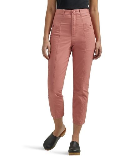 Lee Jeans Ultra Lux High Rise Seamed Crop Capri Pant - Pink