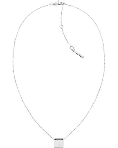 Calvin Klein Jewelry Stainless Steel Pendant Necklace Color: Silver - White