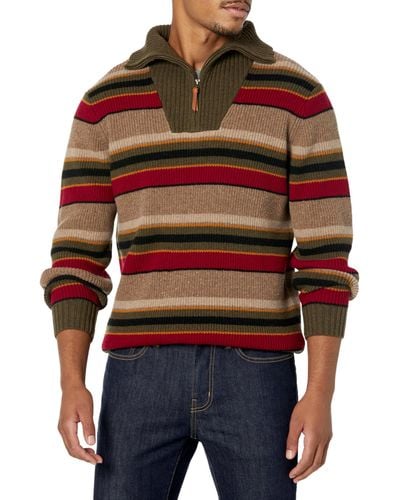 Pendleton Merino 1/4 Zip Sweater - Red