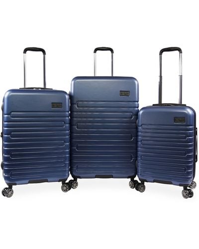 Original Penguin 3 Piece Expandable Suitcase With Spinner Wheels - Blue