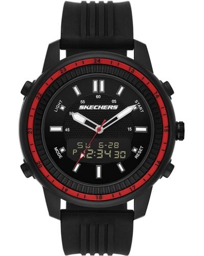 Skechers Quartz Lichtgewicht Analoog Digitaal Horloge - Zwart