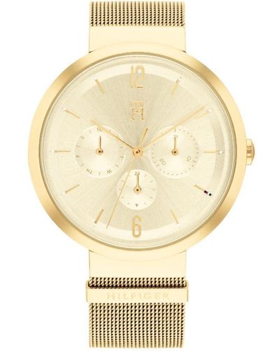 Tommy Hilfiger Ionic Thin Gold Plated Steel Case And Mesh Bracelet Watch - Metallic