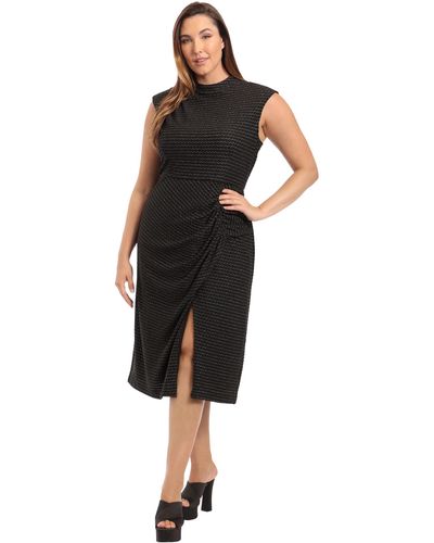 Donna Morgan Plus Size Holiday Wrap-look Dress - Black