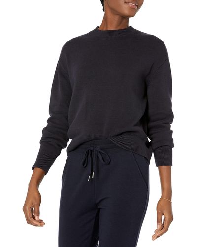 Daily Ritual Cotton Long-sleeve Crewneck Sweater - Blue