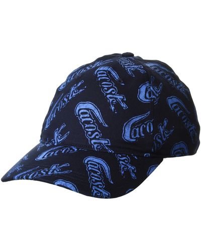 Lacoste Baseball Hat With Graphic Croc Print - Blue