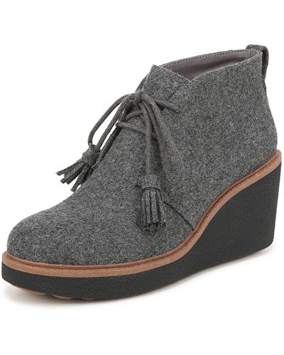 Dr. Scholls Dr. Scholl's S Aurora Wedge Boot Charcoal Fabric 8 M - Gray