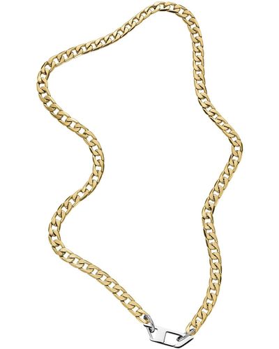 DIESEL All-gender Stainless Steel Chain Necklace - Metallic