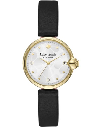 Kate Spade 32 Mm Chelsea Three Hand Leather Watch - Ksw1786 - White