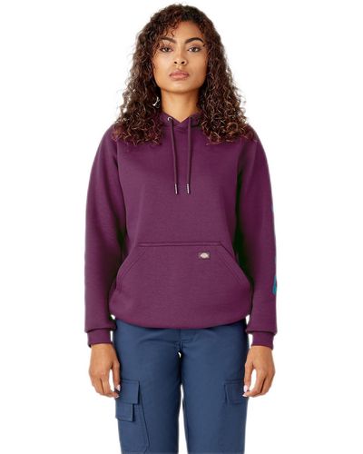 Dickies Plus Size Heavyweight Logo Sleeve Pullover - Purple