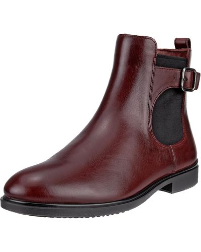 Ecco Dress Classic Chelsea Buckle Ankle Boot - Red
