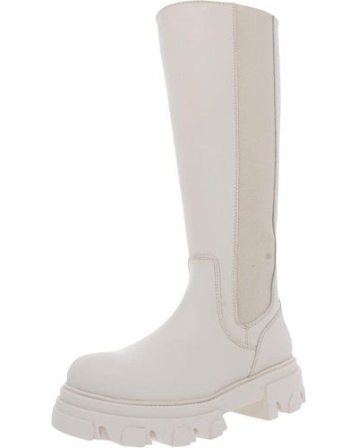 Steve Madden Esma Lugged Sole Tall Knee-high Boots - White