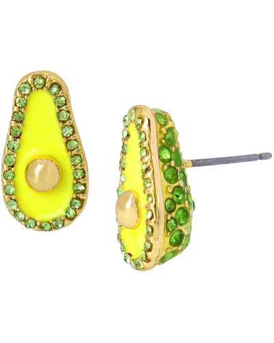Betsey Johnson Avocado Stud Earrings - Green