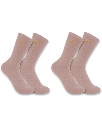 Carhartt Force Midweight Crew Sock 2 Pack - Pink