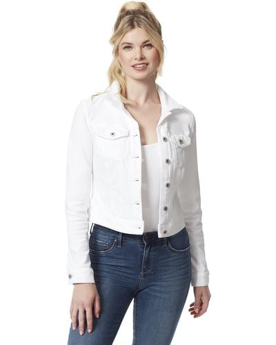 Jessica Simpson Pixie Crop Fit Denim Jacket - White